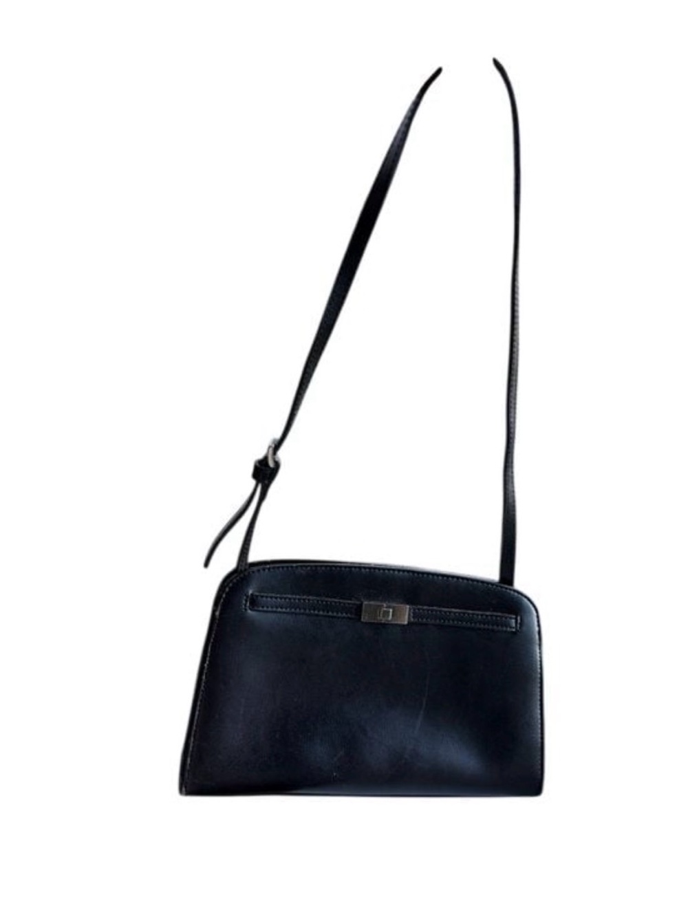 Classic Black Leather Shoulder Bag charter club